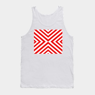 Abstract triangles geometric pattern - red and white. Tank Top